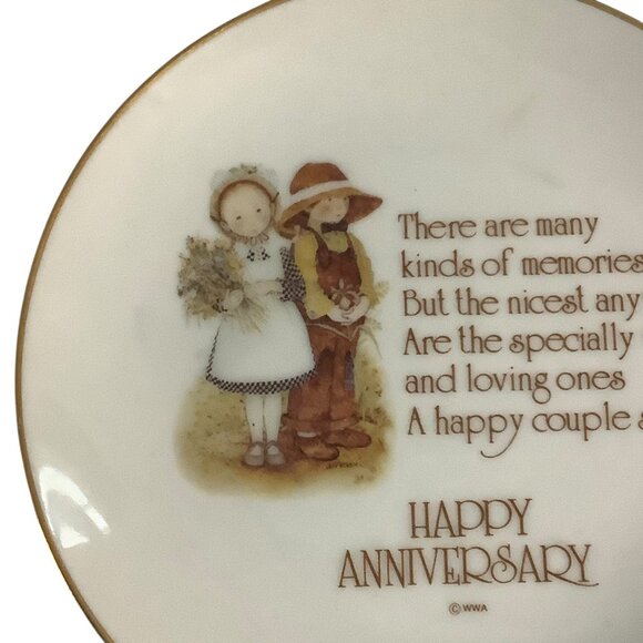 Vtg 1976 Lasting Memories Happy Anniversary Plate 6” Genuine Porcelain - Picture 5 of 6